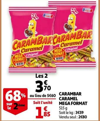Auchan Carambar caramel mega format offre