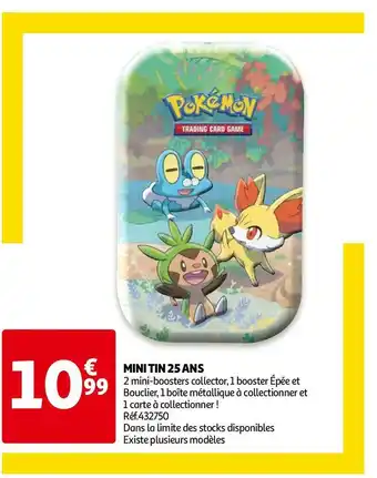 Auchan Pokémon mini tin 25 ans offre