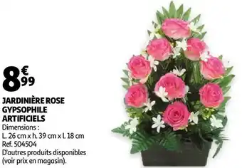 Auchan Jardinière rose gypsophile artificiels offre