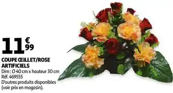 Auchan Coupe œillet/rose artificiels offre