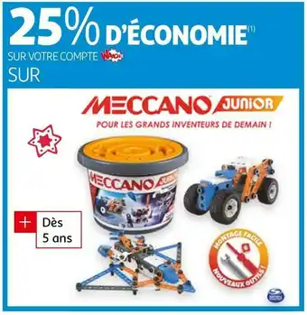 Auchan Meccano junior bon plan sur la gamme de la marque meccano junior offre