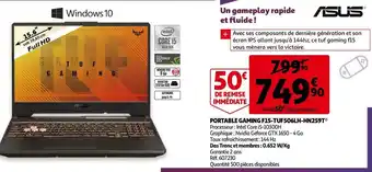 Auchan Asus portable gaming f15-tuf506lh-hn259t* offre