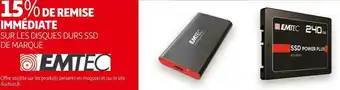 Auchan Emtec bon plan sur les disques durs ssd de marque emtec offre