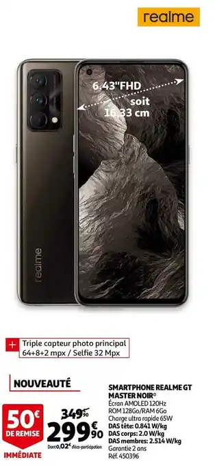 Auchan Realme smartphone gt master noir* offre