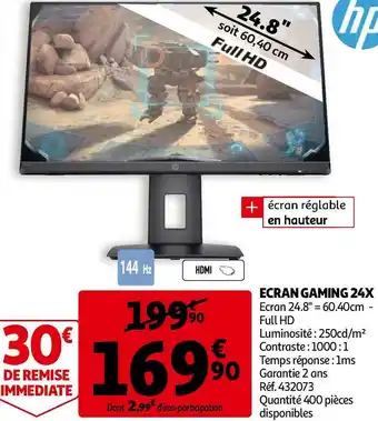 Auchan Hp ecran gaming 24x offre