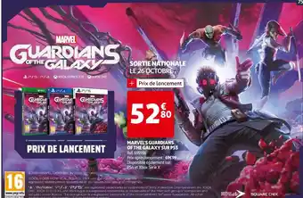 Auchan Marvel's guardians of the galaxy sur ps5 offre