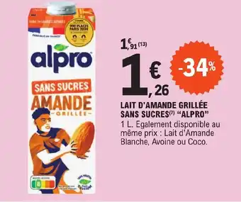 E.Leclerc LAIT D'AMANDE GRILLÉE offre