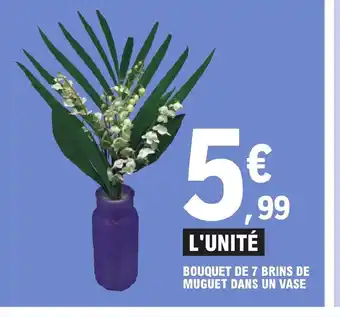 E.Leclerc BOUQUET DE 7 BRINS DE MUGUET DANS UN VASE offre