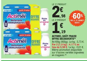 E.Leclerc ACTIMEL GOÛT FRAISE OFFRE DÉCOUVERTE offre