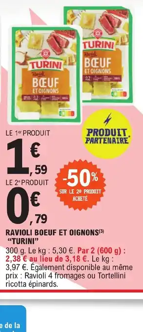 E.Leclerc RAVIOLI BOEUF ET OIGNONS(3) offre