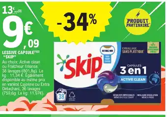 E.Leclerc LESSIVE CAPSULE SKIP offre