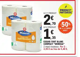 E.Leclerc ESSUIE-TOUT BLANC COMPACT MIMOSA offre