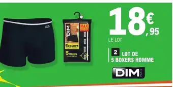 E.Leclerc LOT DE 5 BOXERS HOMME offre