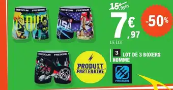 E.Leclerc LOT DE 3 BOXERS HOMME offre