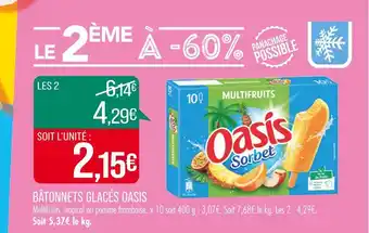Match OASIS BÂTONNETS GLACÉS offre