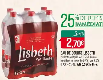 Match LISBETH EAU DE SOURCE offre