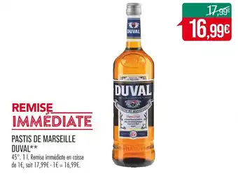 Match DUVAL PASTIS DE MARSEILLE offre