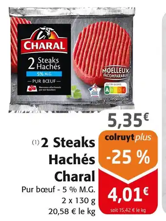 Colruyt Charal 2 Steaks Hachés offre