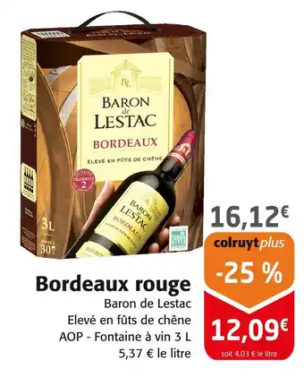 Colruyt Baron de Lestac Bordeaux rouge offre