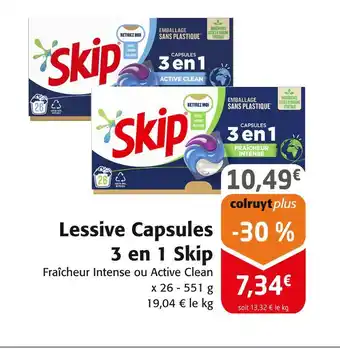 Colruyt Skip Lessive Capsules 3 en 1 offre