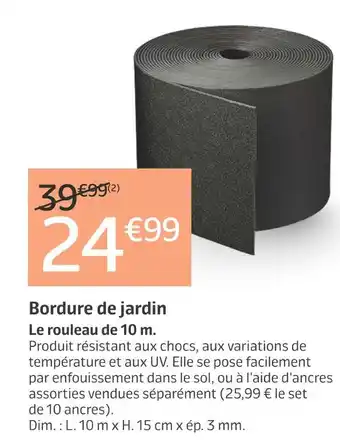 Jardiland Bordure de jardin offre