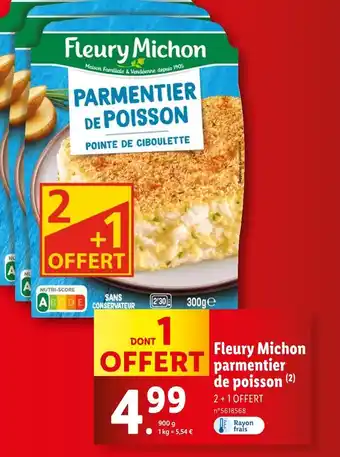 Lidl Fleury Michon parmentier de poisson offre