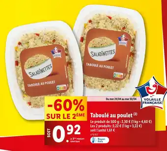 Lidl Taboulé au poulet offre