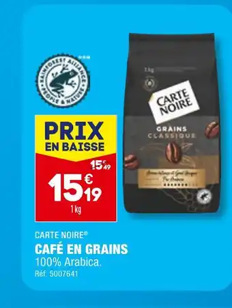 ALDI CARTE NOIRE CAFÉ EN GRAINS offre