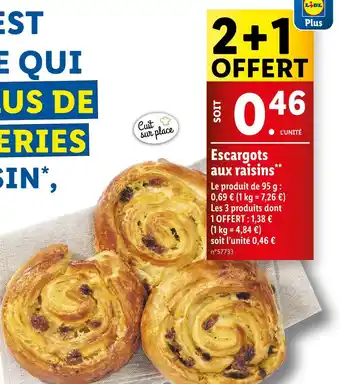 Lidl LIDL Escargots aux raisins offre