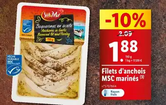 Lidl Sol&Mar Filets d’anchois MSC marinés offre