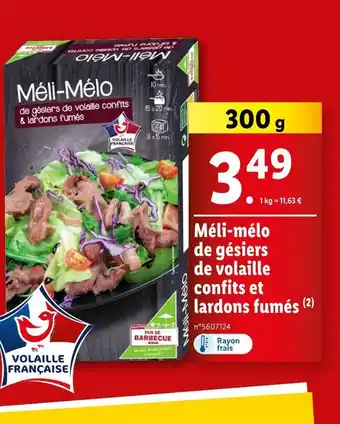 Lidl Méli‐mélo de gésiers de volaille confits et lardons fumés offre