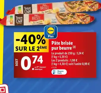 Lidl Pâte brisée offre