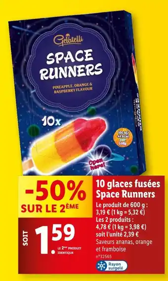 Lidl Gelatelli 10 glaces fusées Space Runners offre