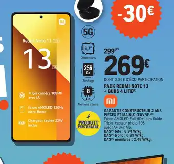 E.Leclerc PACK REDMI NOTE 13 offre