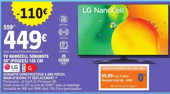 E.Leclerc TV NANOCELL 50NAN076 50" (POUCES) 126 CM LG G offre