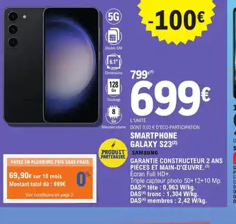 E.Leclerc SMARTPHONE GALAXY S23(2) offre