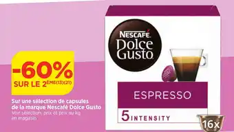 Bi1 Sur une sélection de capsules de la marque Nescafé Dolce Gusto offre