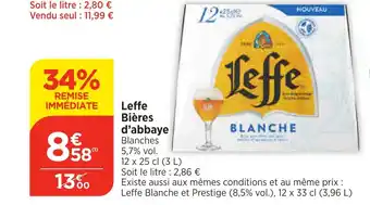 Bi1 Leffe Bières d'abbaye offre