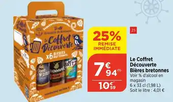 Bi1 Le Coffret Découverte Bières bretonnes Voir % d'alcool en magasin offre