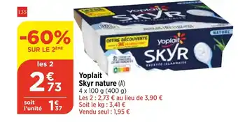 Bi1 Yoplait Skyr nature (A) offre