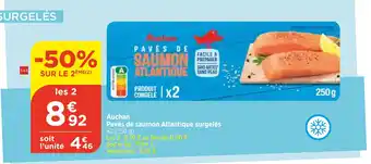 Bi1 Auchan Pavés de saumon Atlantique surgelés X2 (250 g) offre