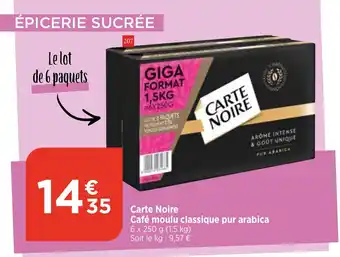 Bi1 Carte Noire Café moulu classique pur arabica offre