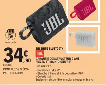 E.Leclerc ENCEINTE BLUETOOTH offre