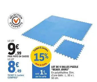 LOT DE 9 DALLES PUZZLE "BEAUX JOURS"