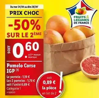 Lidl Pomelo corse igp offre