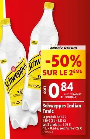 Lidl Schweppes - indian tonic offre