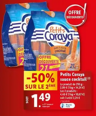 Lidl Coraya - petits sauce cocktail offre