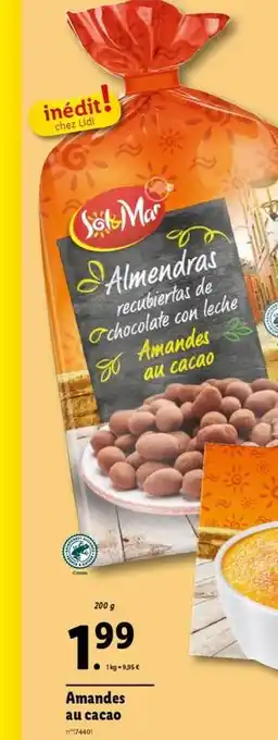 Lidl Sol mar - amandes au cacao offre