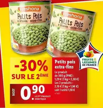 Lidl Freshona - petits pois extra-fins offre