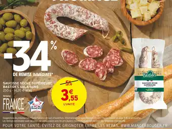 Intermarché BASTIDES SALAISONS SAUCISSE SÈCHE SUPÉRIEURE offre